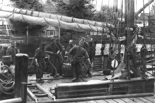 Arbeit auf einem Logger